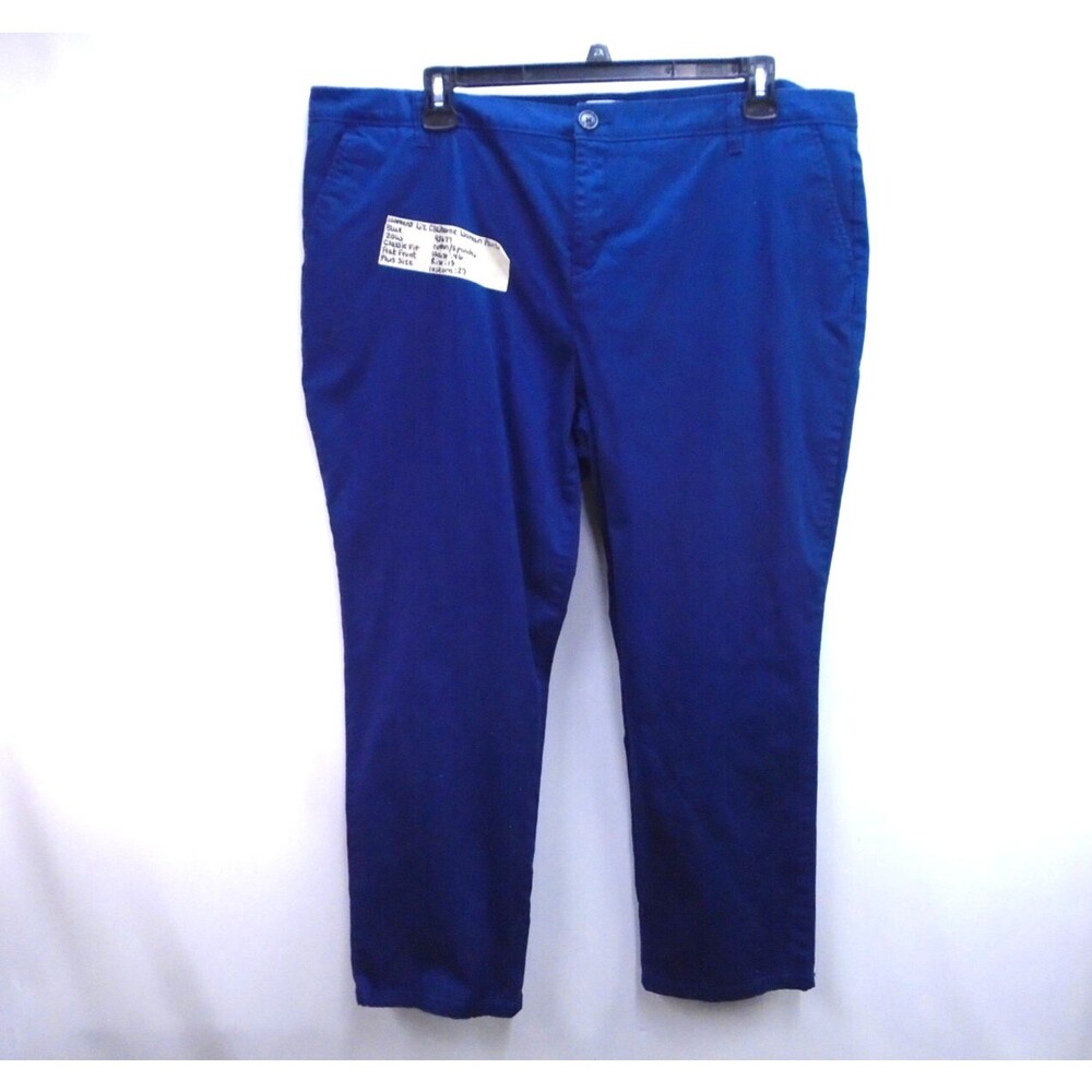 Liz Claiborne Women's Straight Pants Blue Plus Size 20W (46x27) Cotton Blend - Picture 1 of 9